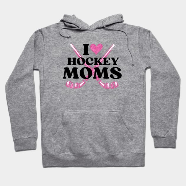 I Heart Hockey Moms White Hoodie by Illustradise